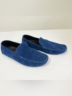Bugatchi Men’s Blue Suede Driving Loafers Moccasins Size 10